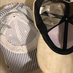 Forever 21 Other - 2 Hat Bundle / Beige Corduroy / Blue Striped Forever 21 Other - 2 Hat Bundle / Beige Corduroy / Blue Striped